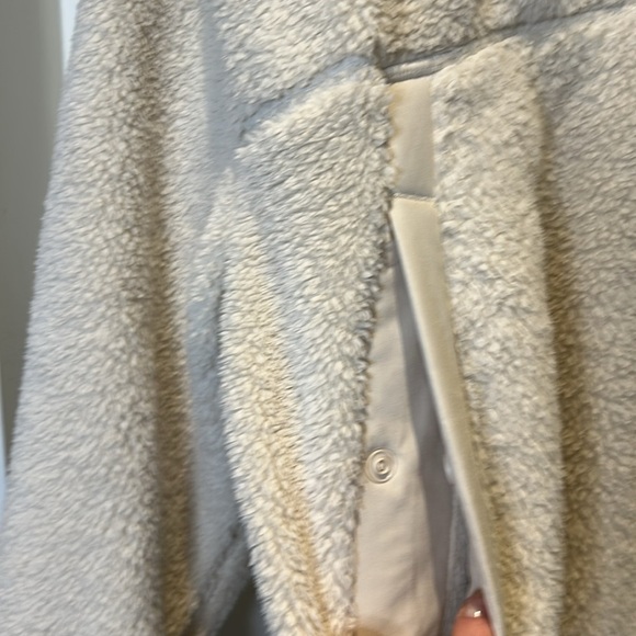 Roots Outdoors Cream Sherpa Quarter-Zip Pullover Size M - Picture 7 of 16